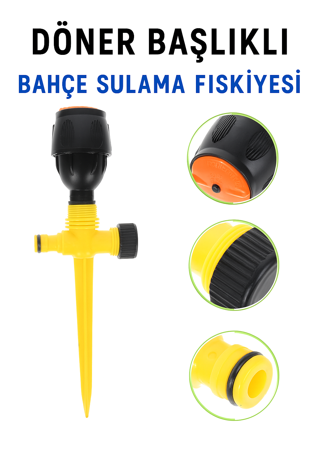 Döner Başlıklı Bahçe Sulama Fıskiyesi – 360° Ayarlanabilir Nozul