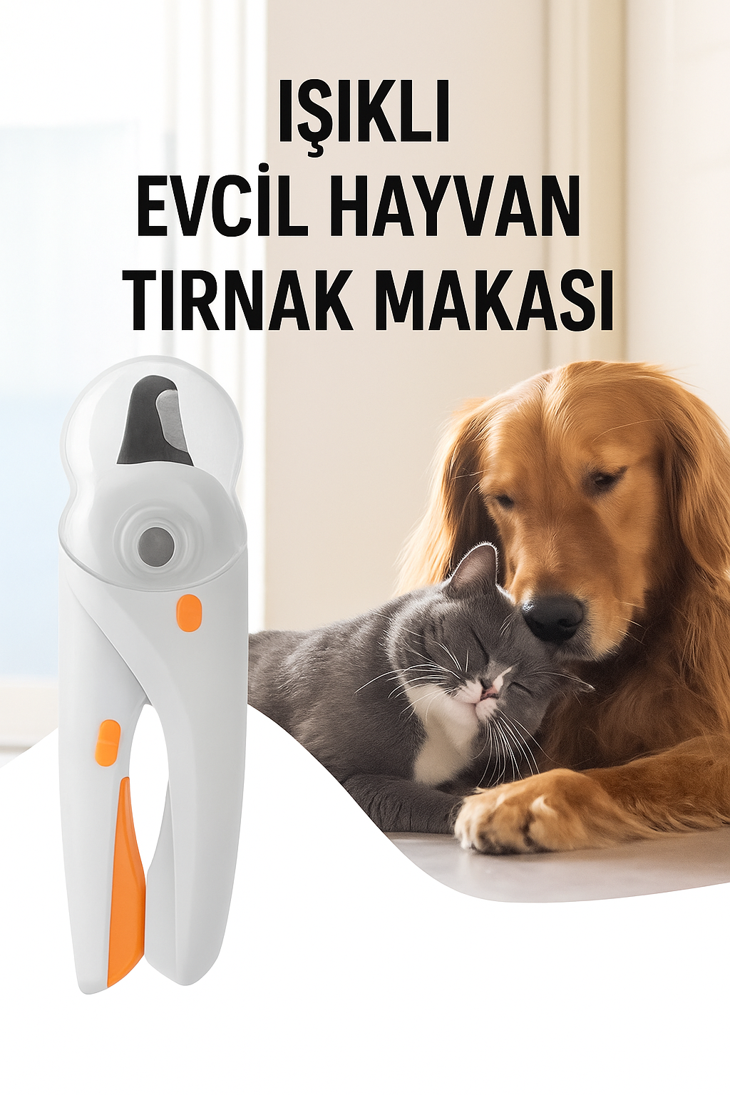 Işıklı Güvenli Evcil Hayvan Tırnak Makası