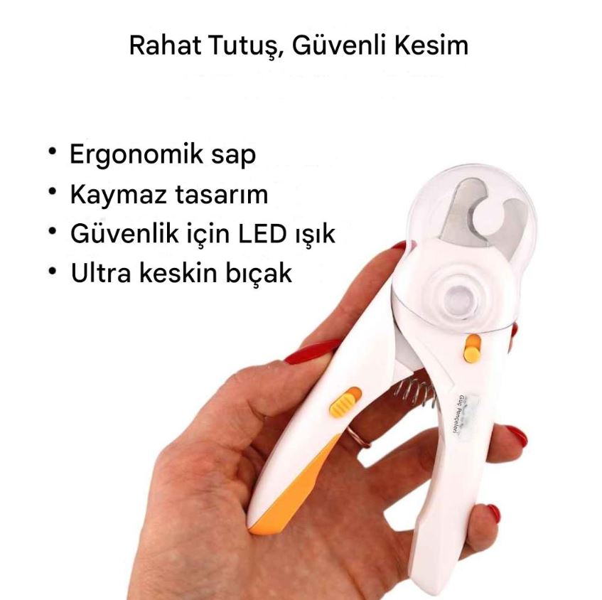 Işıklı Güvenli Evcil Hayvan Tırnak Makası
