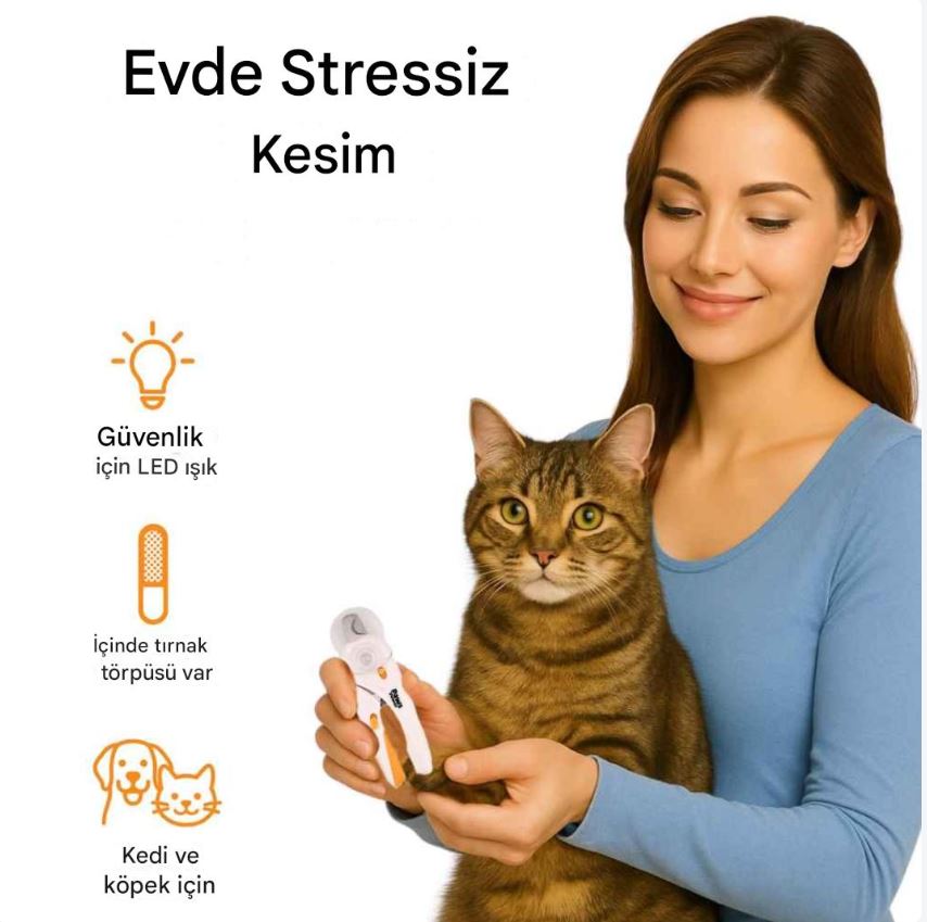 Işıklı Güvenli Evcil Hayvan Tırnak Makası