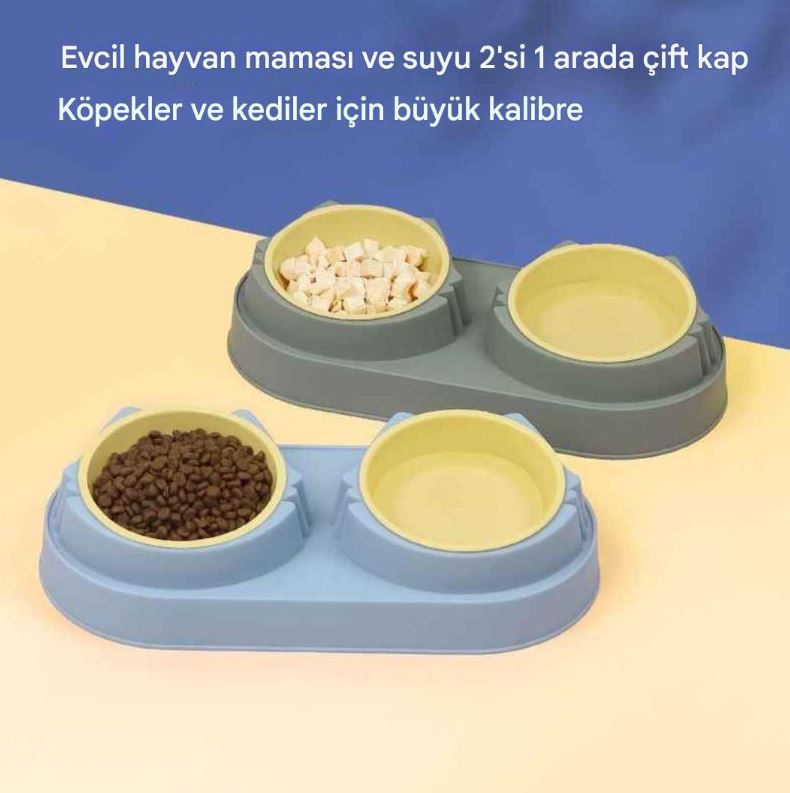 Çift Bölmeli Mama ve Su Kabı – Pratik ve Şık Tasarım