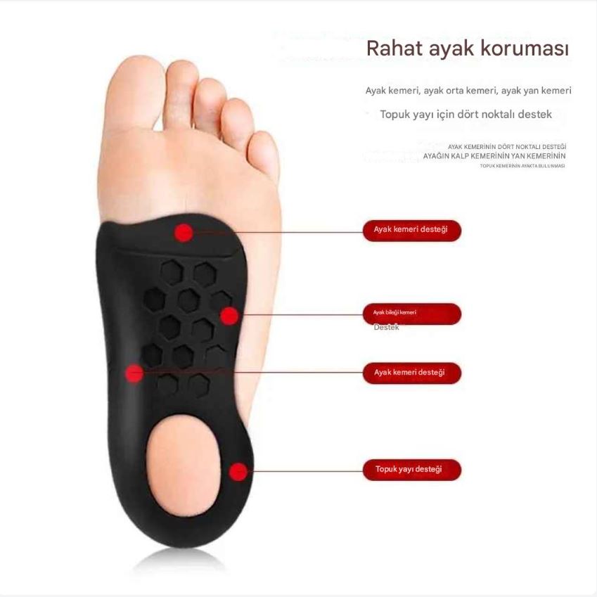 Esnek Düz Taban Düzeltici Topuk Yastığı