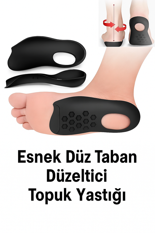 Esnek Düz Taban Düzeltici Topuk Yastığı