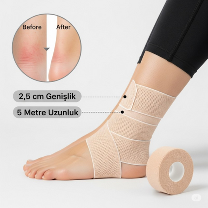 Ayakkabı Vurma Önleyici Rulo Bant – 2.5 cm x 5 m | Cilt Dostu Koruma Bandı